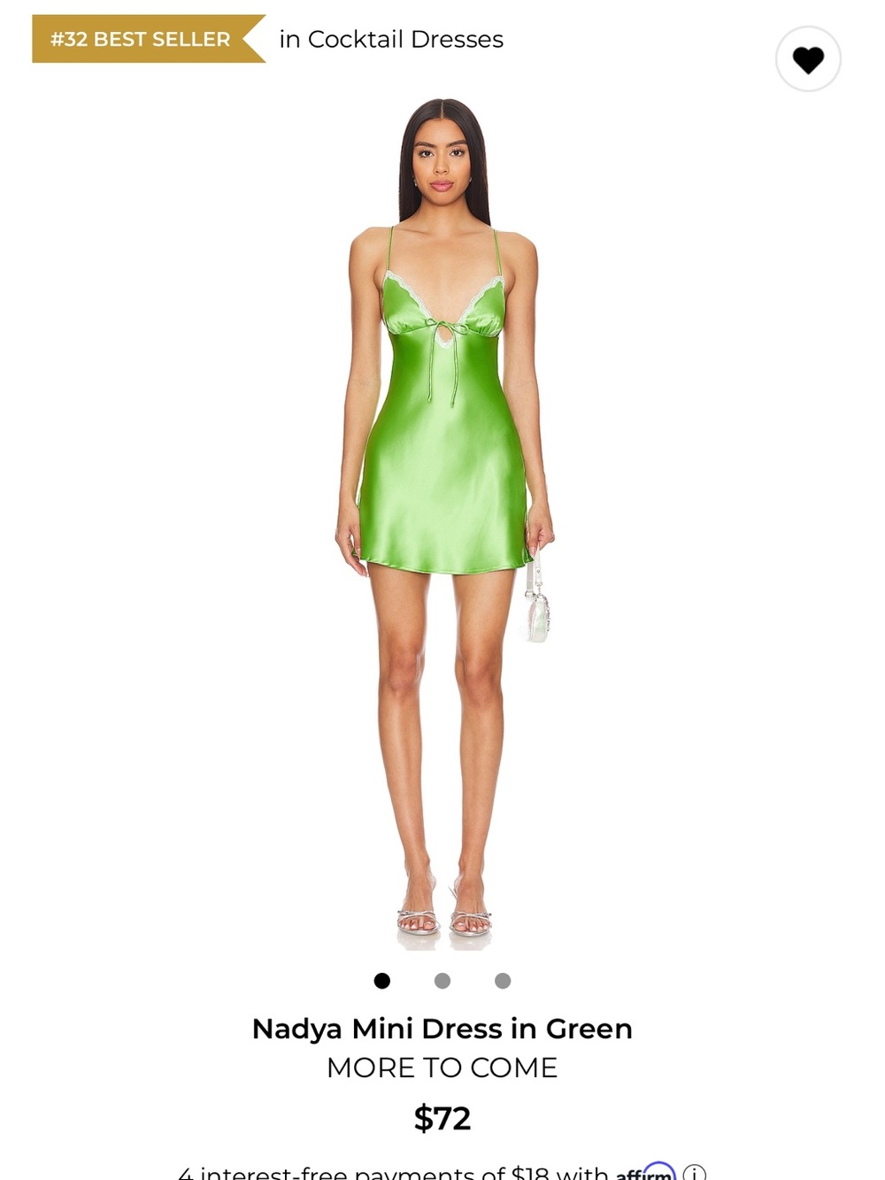More To Come nadya green dress size small